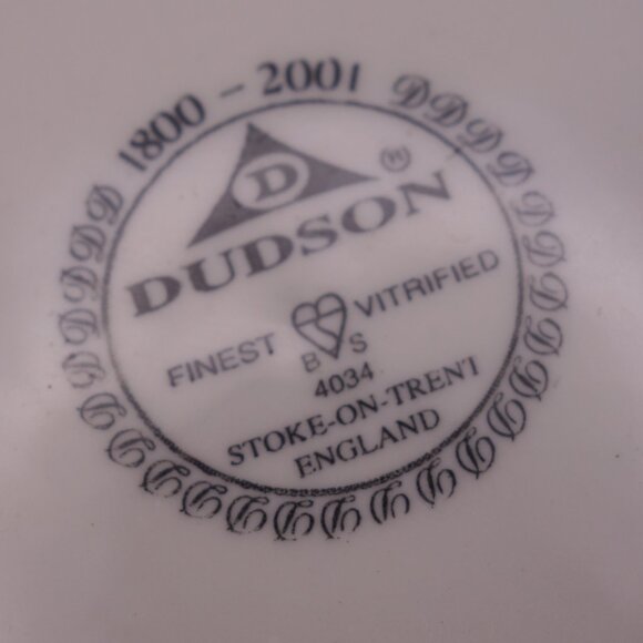 DUDSON 4034 STOKE-ON-TRENT ENGLAND 11 INCH PLATE AND BOWL w/ Ceramic Gravy Dish - Picture 5 of 16